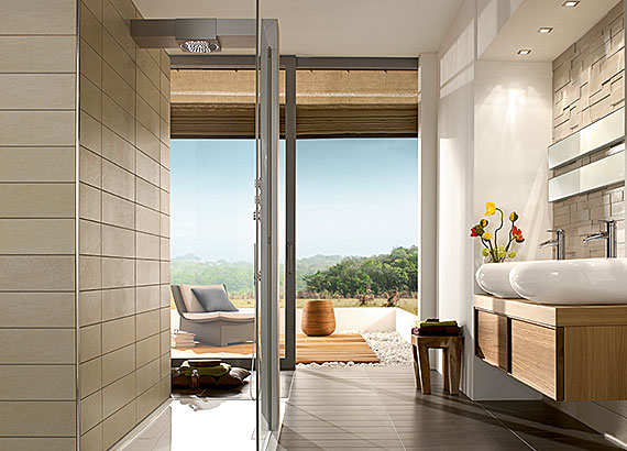 Badezimmer in Naturtönen